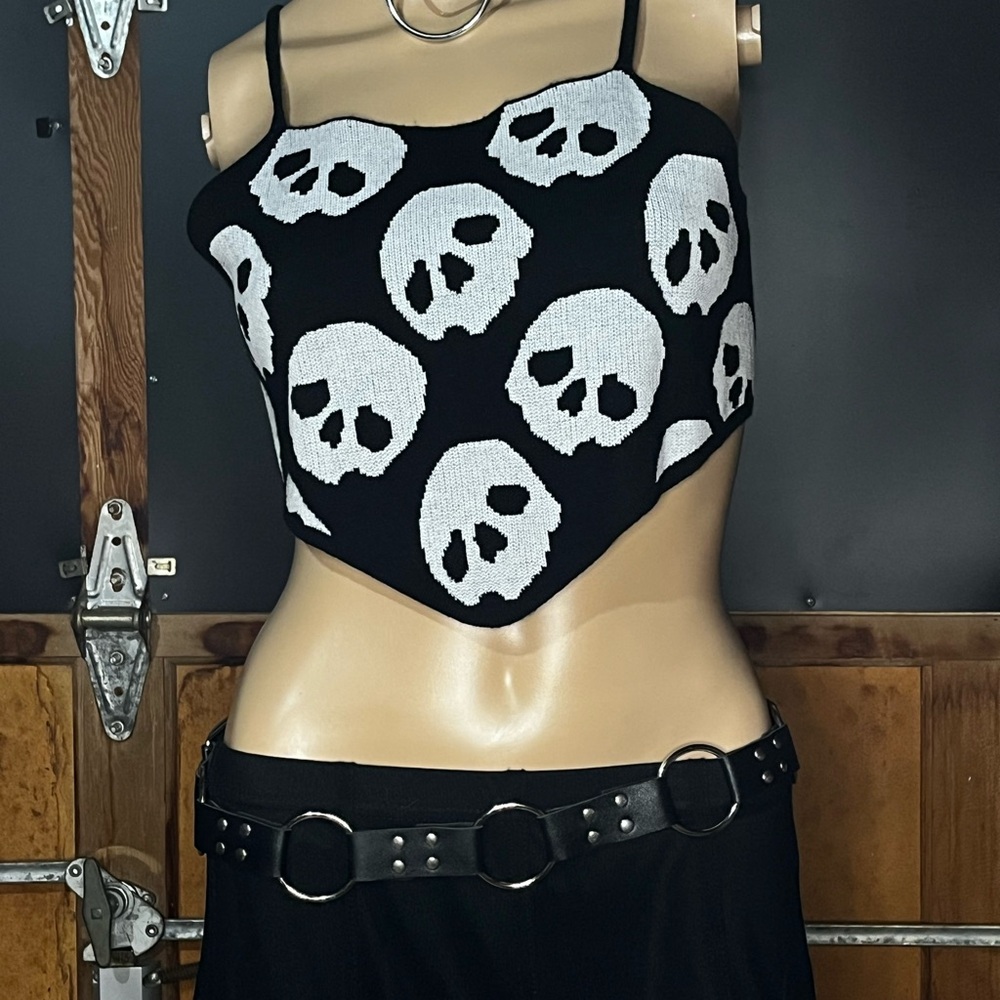 SHEIN Black and White Skull Camisole